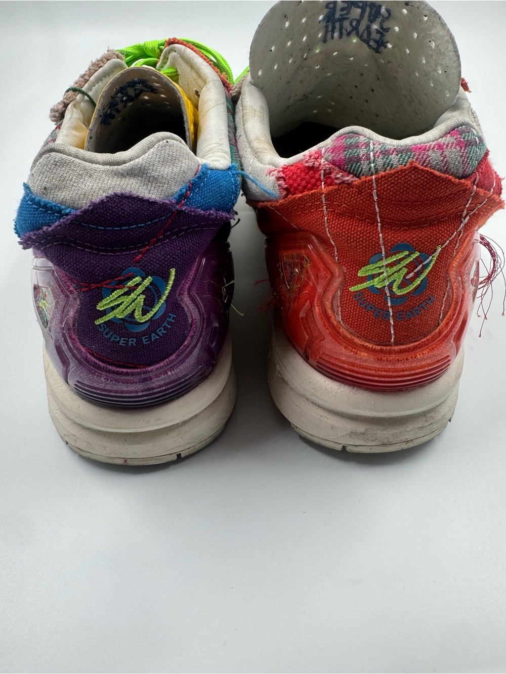 Super Earth Colorblock Sneakers - Purple & Red Heels